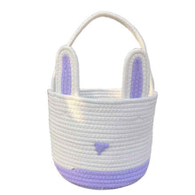 Easter Egg Portable Basket Cartoon Rabbit Hand-woven Cotton Cord Candy Bag