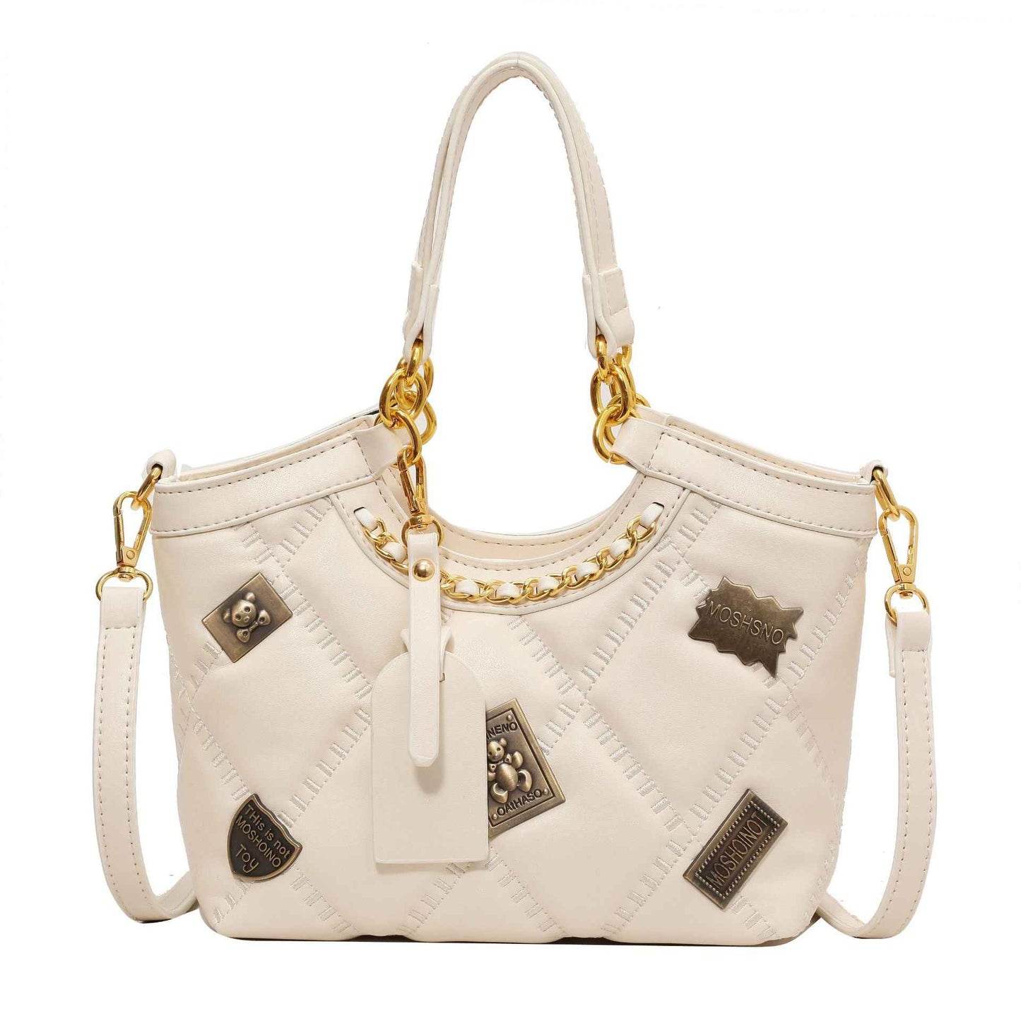 Rarely Seen Diamond-pattern Badge Shoulder Crossbody Bag