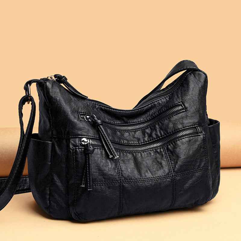 Womens Solid-Color Casual Shoulder Crossbody Bag