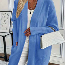 Women's Mid-length Large Pocket Long Sleeve Sweaters Cardigan