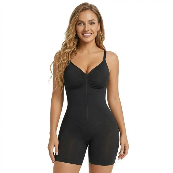 Gaine amincissante pour femme, body gainant avec fermeture éclair, tissu ultra-extensible, ajustement personnalisable, design en maille respirante, coupe confortable