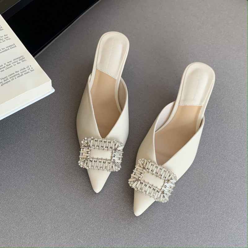 Rhinestone Square Buckle Sandals New Fashion Women