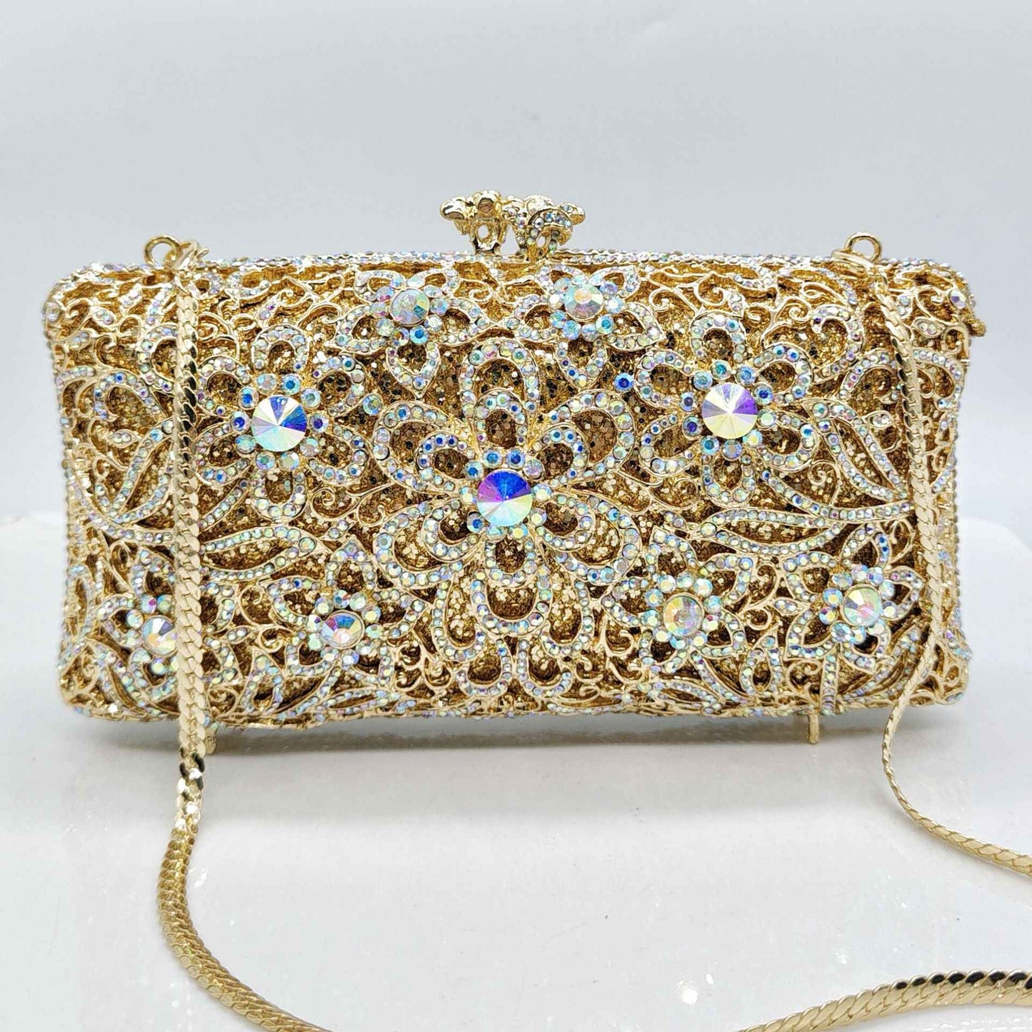 Full-Strass Evening Clutch With Diamond-Inlaid Design For Banquets