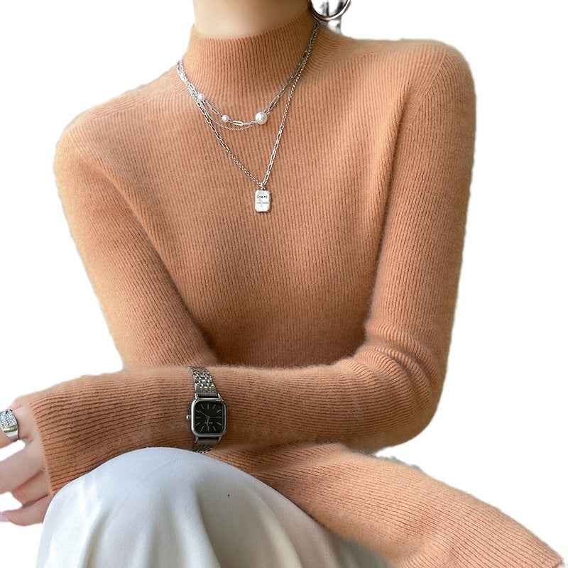 Half Turtleneck Cashmere Slim Top Sweaters Bottoming Shirt