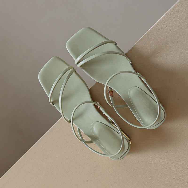 Flat Strap Open-toed Roman Sandals Women