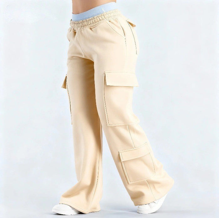 Pantalon large à poches style urbain coupe décontractée longueur sol