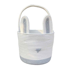 Easter Egg Portable Basket Cartoon Rabbit Hand-woven Cotton Cord Candy Bag
