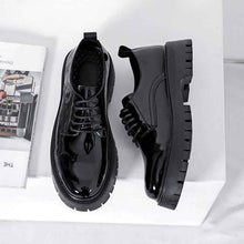 Plus Size Men's Shoes Fashion Shiny Surface Big Head Leather Shoes British Style