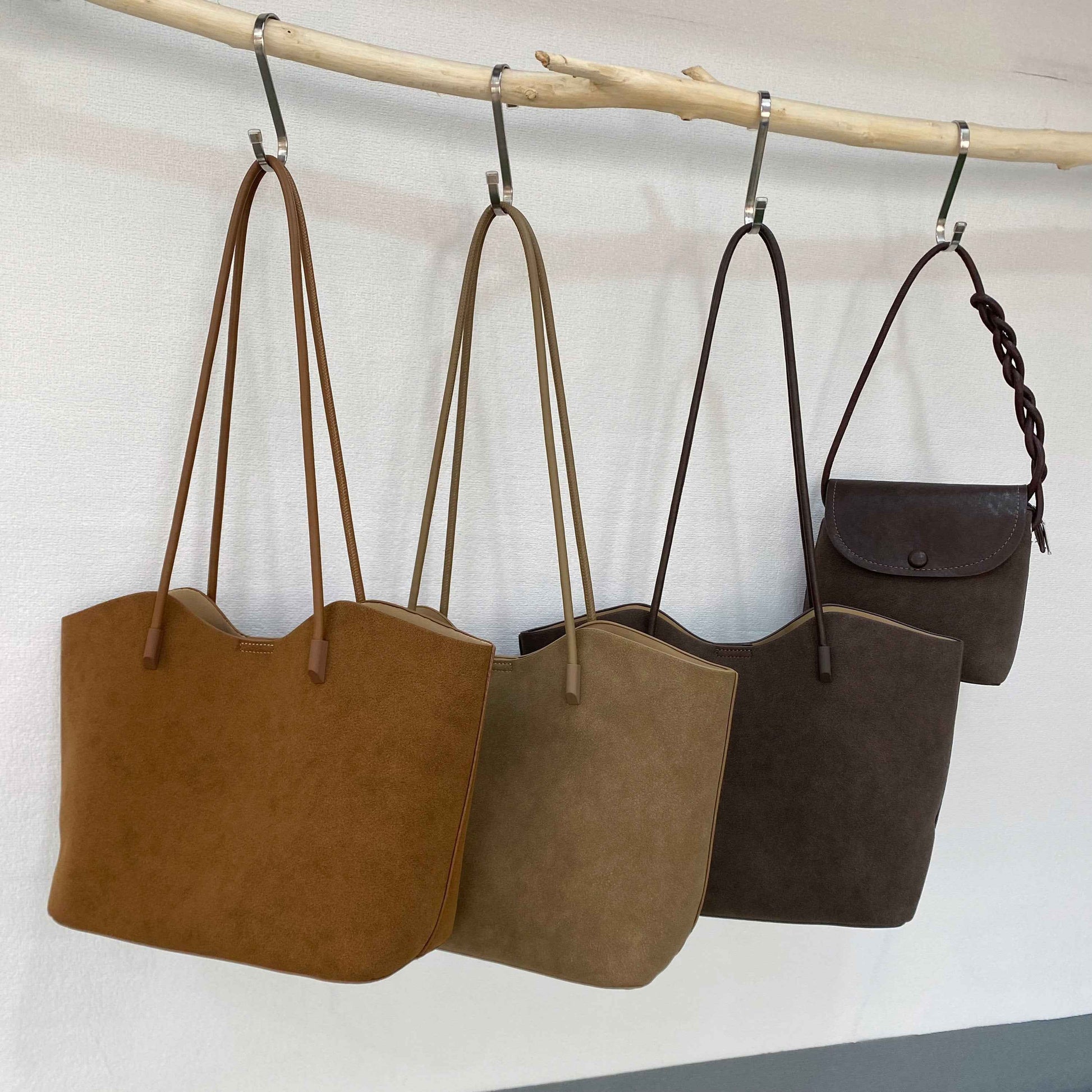 New Large-Capacity Minimalist Suede Bucket Bag