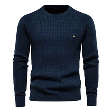 European Size Autumn And Winter New Cotton Sweater Men's Solid Color Bottoming Plaid Pullover Sweater For Men