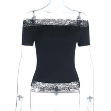 Off-shoulder Waist-cinching Slimming Short-sleeve Womens Top