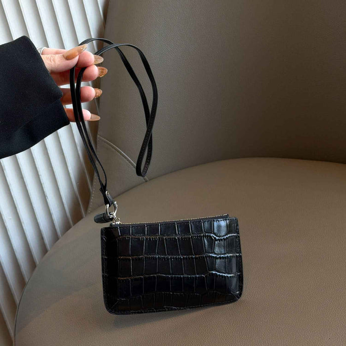 Porte-badge et porte-monnaie multi-usage à suspendre au cou en cuir de vachette pleine fleur ciré haut de gamme