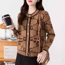 Womens Round-neck Long-sleeve Cardigan Topcoat