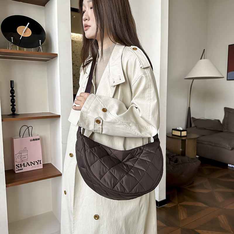 Womens High-Capacity Nylon Shoulder Crossbody Bag