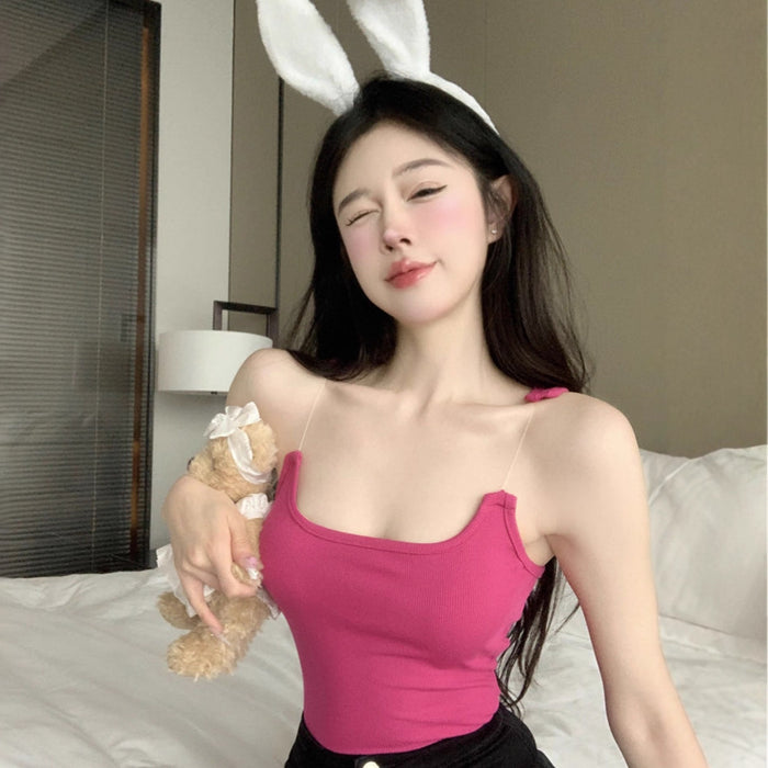 Womens Solid Camisole Padded Cups With Invisible Straps