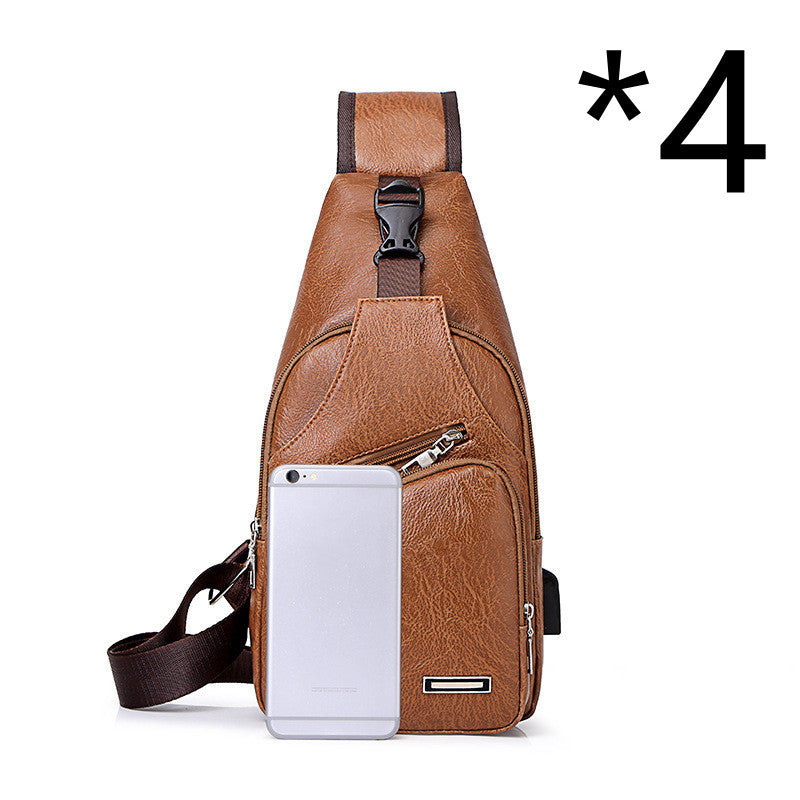 Casual Fashion Men's USB Charging Chest Bag by Mirlaine Univers