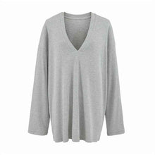 Versatile Old Money Style V-Neck Loose-Fit Long-Sleeve