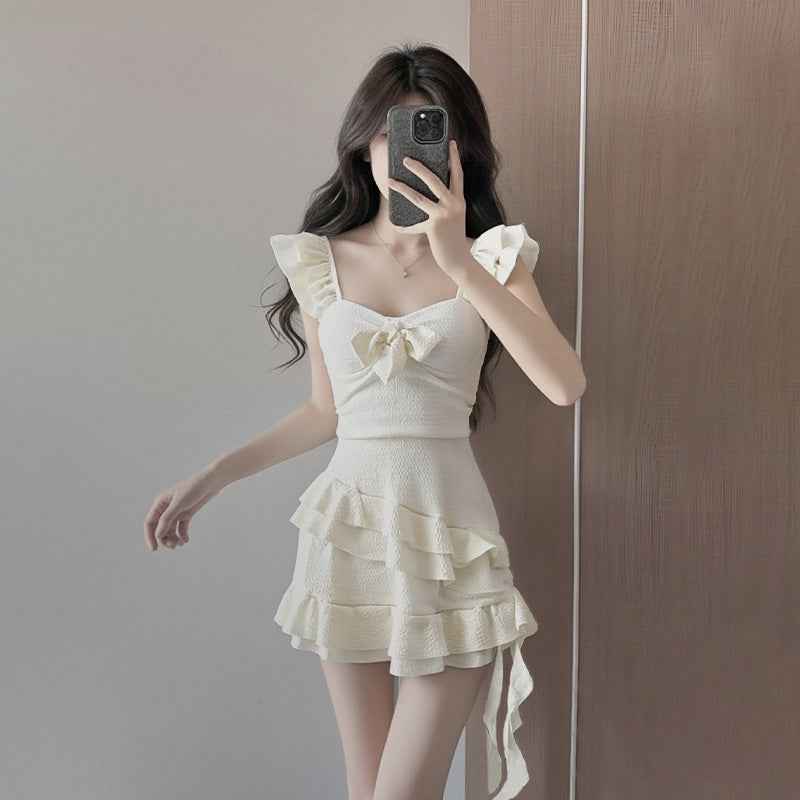 High-End One-Piece Swimsuit Womens Skirt-Style French Elegance