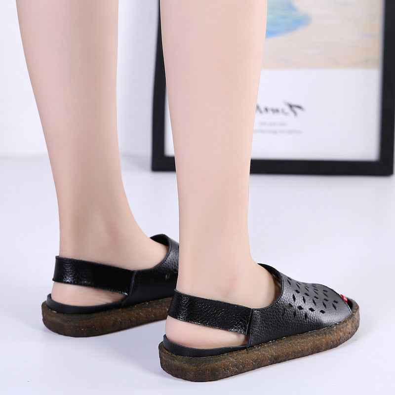 Hollow-out Plus Size Women's Sandals Korean Style Sandals Pregnant Women