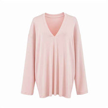Versatile Old Money Style V-Neck Loose-Fit Long-Sleeve