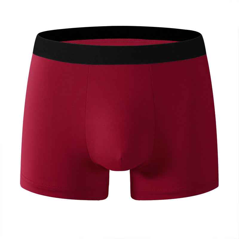Mens Solid-color Boxer Briefs For Sports