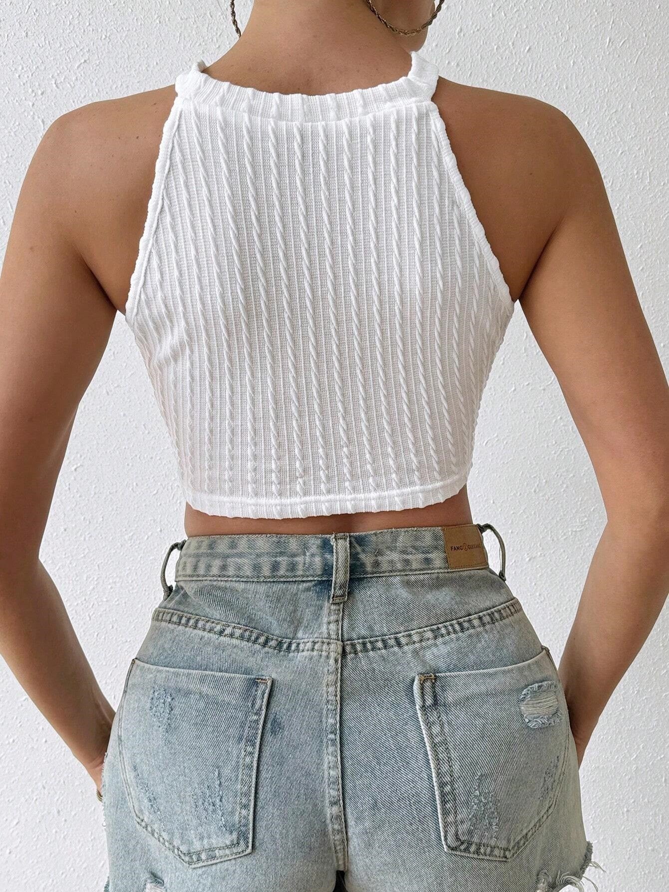 Elegant Tassel Crop Top For Women Spring And Summer Slim Fit