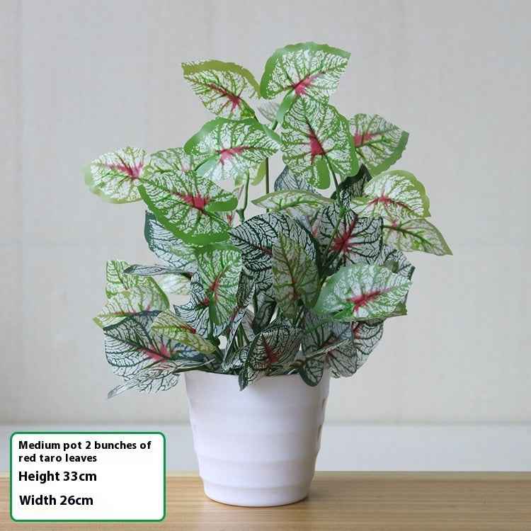 Simulation Plant Plastic Fake Flower And Grass Scindapsus Aureus Leaves Potted Plant