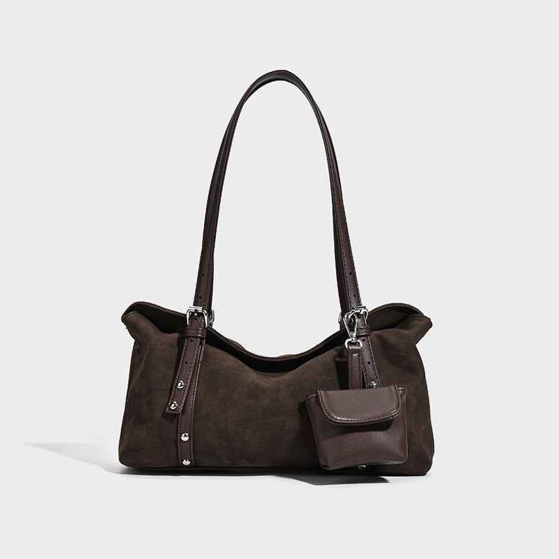 Retro Suede Pillow Bag For Women Large Capacity Perfect For Fall And Winter