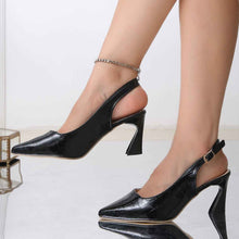 Pointed Toe Sandals For Women Large Size Mid Heel Ankle-strap Buckle Pumps