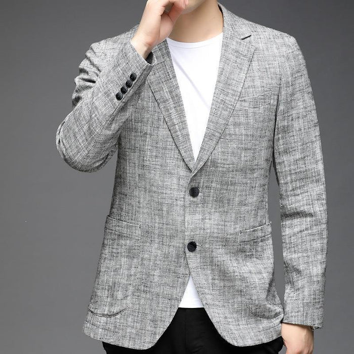 Minimalist Elegant Long-sleeve Jacket With A Mens Suit Collar