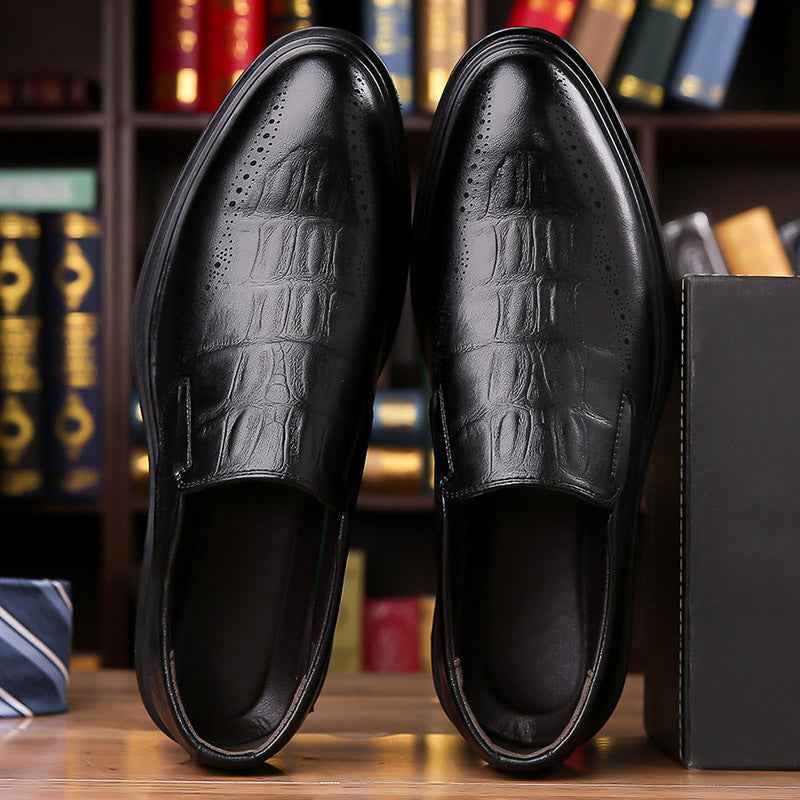 Mens Casual British-style Pointed Leather Shoes