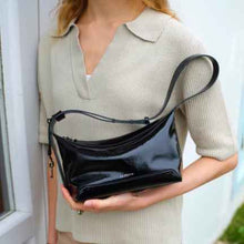 Full-grain Leather Lunch Black Genuine Leather Womens Crossbody Bag Handbag
