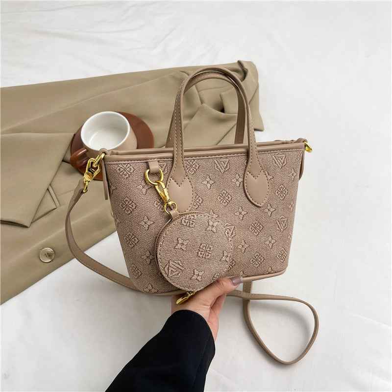 Retro-printed Shoulder Tote Bag