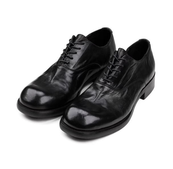 Elegant Leather Commuter Shoes In Smoked Cowhide by Mirlaine Univers