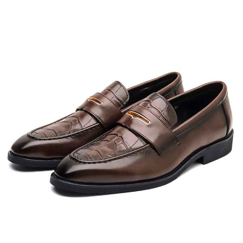 Large Size Men's Slip-on Pointed Leather Shoes Formal Wear Business Casual