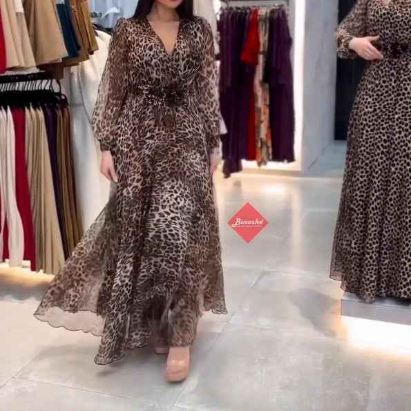 Womens Fashion Loose-Fit Slimming Long-Sleeve Dress