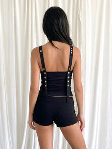 Black Button-Detail Halter Top by Mirlaine Univers Black Button-Detail Halter Top Mirlaine Univers black-button-detail-halter-top 4 Black Button-Detail Halter Top Mirlaine Univers Black Button-Detail Halter Top