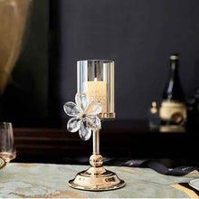Crystal Petal Glass Candlestick Household Table Decorative Ornaments