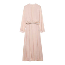 Midi Dress With Belt And Pleats