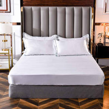 Popular Washed Silk Fitted Sheet Solid Color Home Textile Fitted Sheet