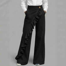 Retro Irregular High-Waist A-Line Denim Trousers