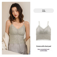 Floral Lace Camisole For Women Padded Mid Length Base Layer