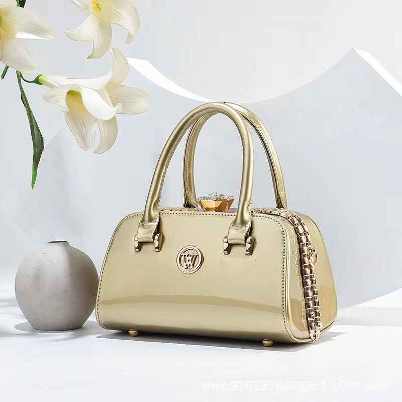 Shiny Leather Diamond-Embellished Simple And Elegant Womens Bag Multi-Functional Evening Clutch