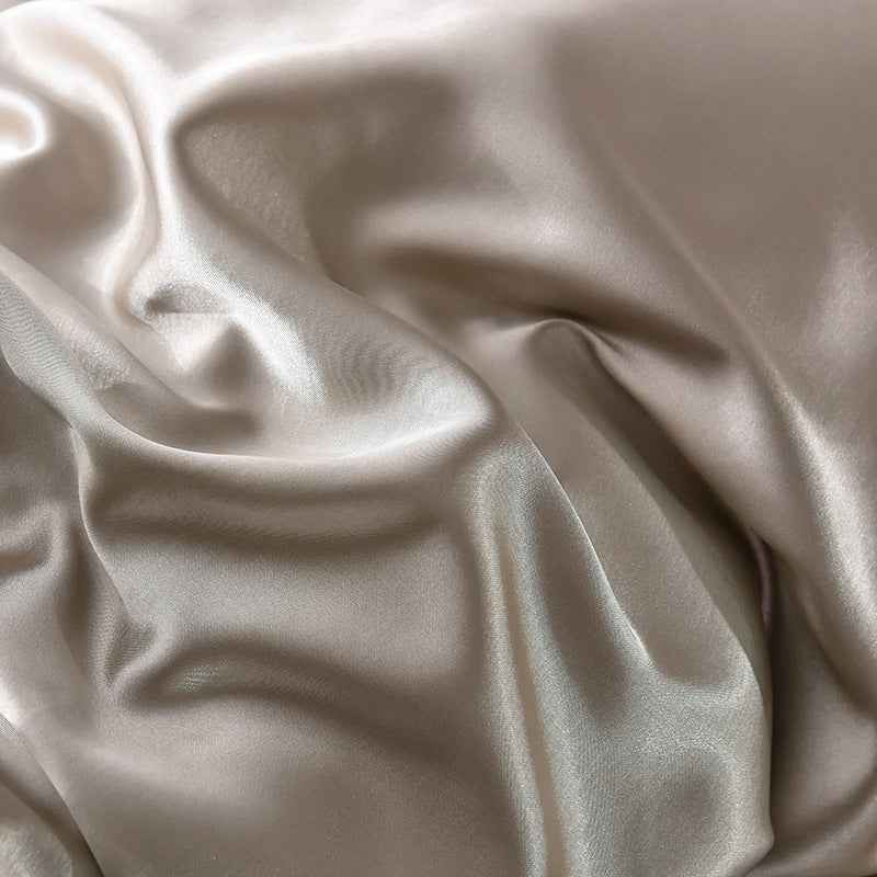 Popular Washed Silk Fitted Sheet Solid Color Home Textile Fitted Sheet