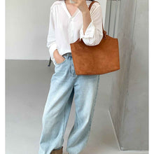Retro Western-style Solid-color Suede-velvet Shoulder And Tote Bag For Women