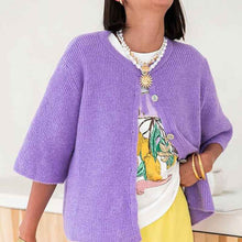 Solid Color Half-open Collar Button Sweaters Women's Clothing Women's Casual Cardigan