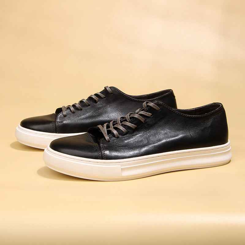Horse Skin Washed Vintage Casual Leather Shoes