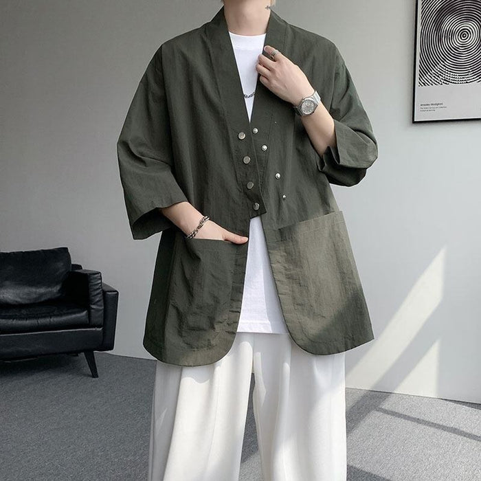 Retro Buttoned Sun-Protective Short-Sleeve Shirt For Men