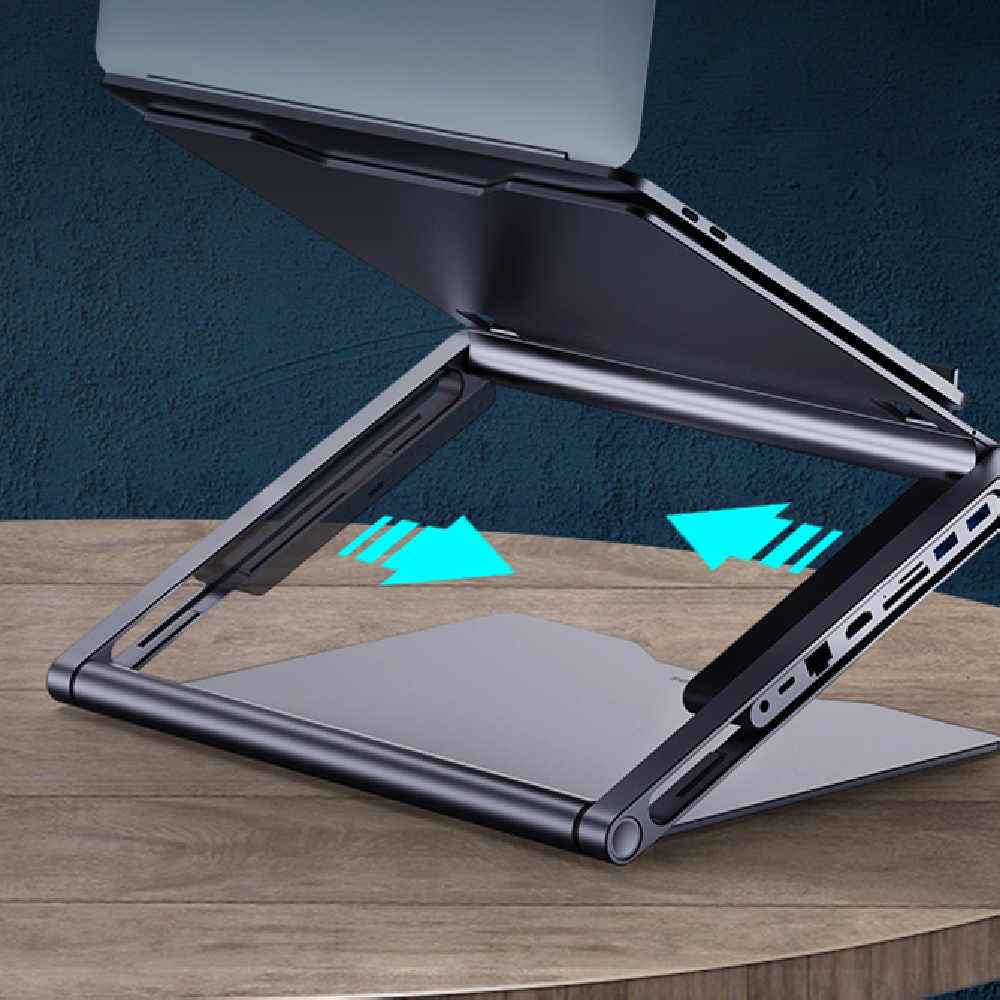 Lapstop Stand With 8-in-1 Docking Station
