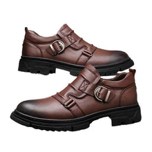 Mens Versatile Thick-Soled Genuine Leather Shoes Made From Full-Grain Cowhide